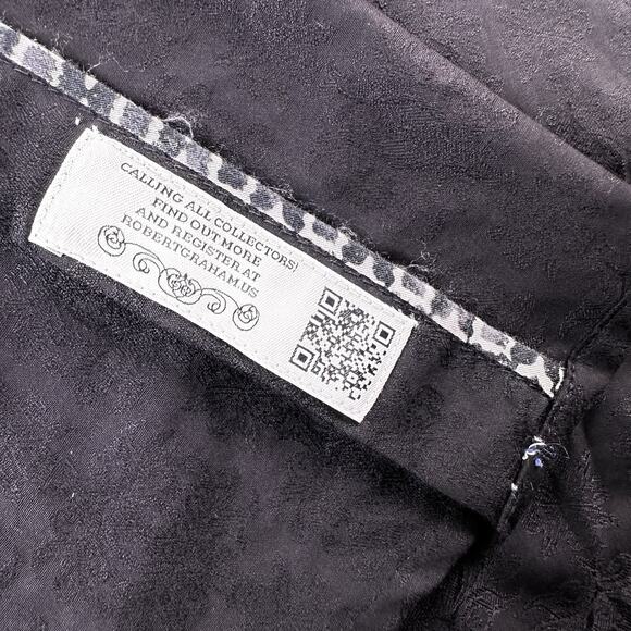 Robert Graham Knowledge Wisdom Truth Men Black Textured Button Up Shirt Sz XL - Picture 16 of 16